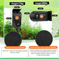 hygger Aquarium Glass Cleaner, Magnetic Fish Tank Cleaner Brush with 2 Aquarium Alg-ae Scrapers Floating Strong Magnetic (S)