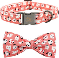 Dog Collar with Bow, Elegant Little Tail Blue Plaid Boy Dog Collar Cute Bow – Essentials for Dogs - Cute Dog / X-Large (Pack of 1)