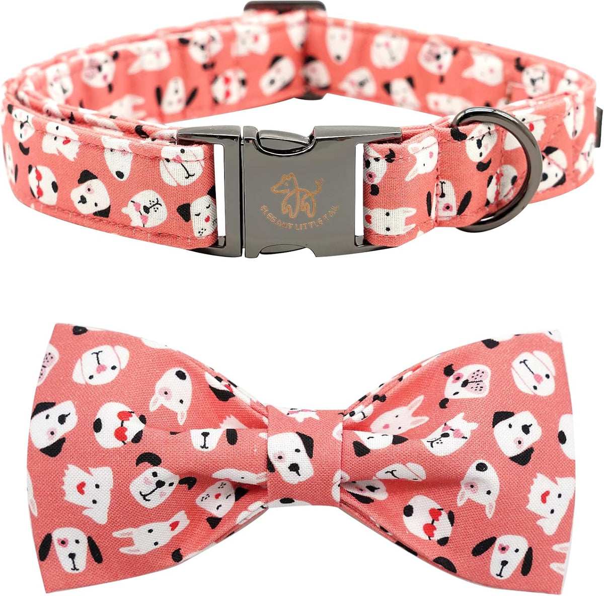 Dog Collar with Bow, Elegant Little Tail Blue Plaid Boy Dog Collar Cute Bow – Essentials for Dogs - Cute Dog / X-Large (Pack of 1)