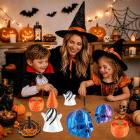 Four 3D printed Halloween spiral pumpkin passthrough fidget toys - view 13