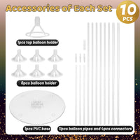 JOYYPOP 4 Sets Balloon Stand Kit For Table - 10 Pack Clear - image 3