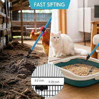 Large Chicken Poop Scooper & Rake: 22"-41" Extendable Long Handle Metal Chicken Coop Scooper with Detachable Heavy Duty Litter Sifting Shovel for Pet Waste | Chicken Coop Accessories