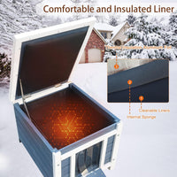 Cat House for Outdoor Cats - Grey (with Liner) - image 3