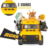 DINOBROS School Bus Toy with Light and Sound - Animal School Bus - image 4