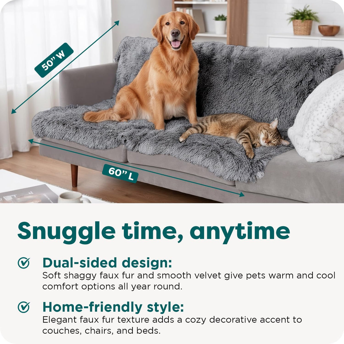Furhaven Waterproof Throw Blanket for Dogs & Indoor Cats - Gray / X-Large - image 3