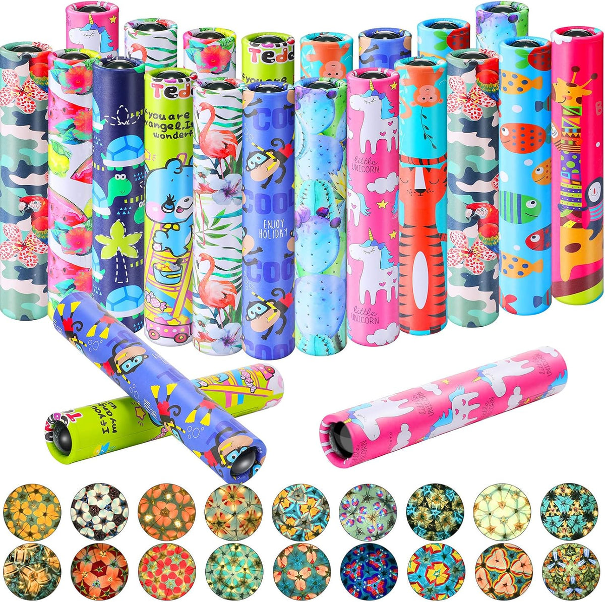 Chivao 20 Pcs Classic Kaleidoscopes Educational Toys for Party Favors - Unicorn