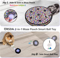 ORSDA Interactive Cat Toys Ball - Periwinkle Ball&7 Hole Leopard Mat - image 2