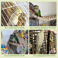 Bird Seagrass Mat 30 x 7 Inch Parrot Natural Seagrass Woven Net - 1Pc 16" × 7" - image 3