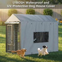Outdoor Dog Kennel Cover, 8.1'Dx4.1'Wx6H, Full Coverage Black – Essentials for Dogs - Gray / 8.1'D x 4.1'W x 6'H - image 4