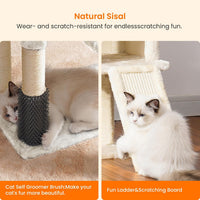 Heybly Cat Tree, 45.3" Cat Tower for Indoor Cats with Large Perch HCT202SG – Essentials for Cats - 42.5 inch / Beige - image 4