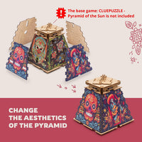 iDventure CluePuzzle Pyramid of the Sun 3D birch wood puzzle box with Aztec design - view 9