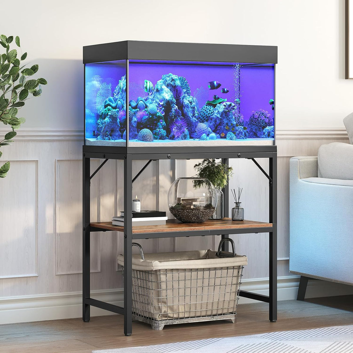 MAHANCRIS 20 Gallon Fish Tank Stand - Rustic Brown / 20 Gallon - image 4