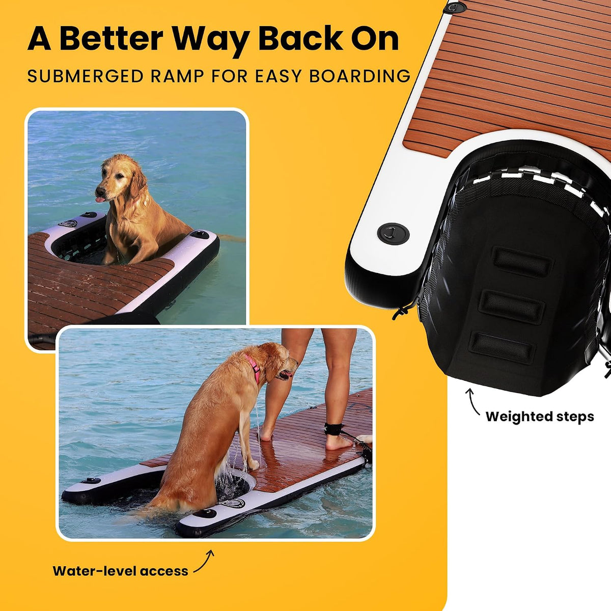 DOK Dog-DOK Inflatable Dock Platform: Safe & Easy Water Access - 12' x 36" / Paddle-DOK - image 3