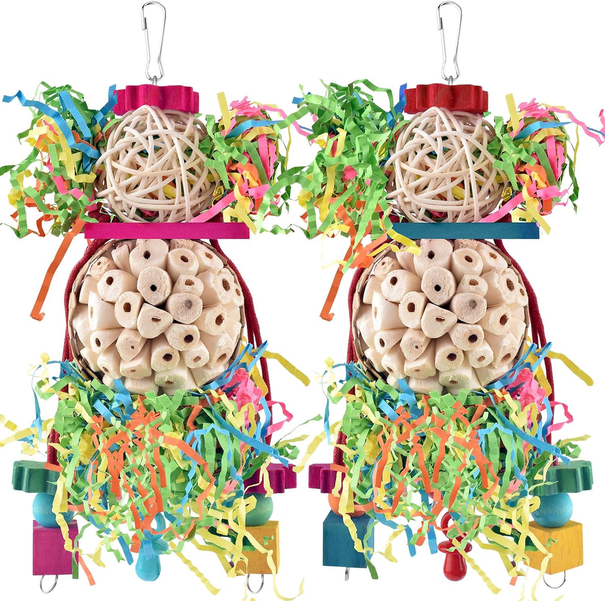 Bissap 2PCS Conure Toys, Foraging Bird Chew Sola Balls Toy for Small Parrot – Essentials for Birds - 2 PCS