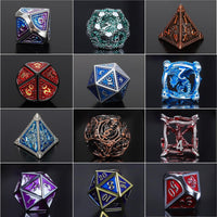 QMAY Mystery Dice Set – 7 Pcs Acrylic Polyhedral Dice + 1 Pcs Velvet Bag – Fun for Kids & Family - 1 bag Metal Mystery Dice - image 3