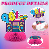 10 Pcs 80s Party Decorations, 1980s Table Honeycomb Centerpieces – Fun for Kids & Family - 90s Retro Style - image 4