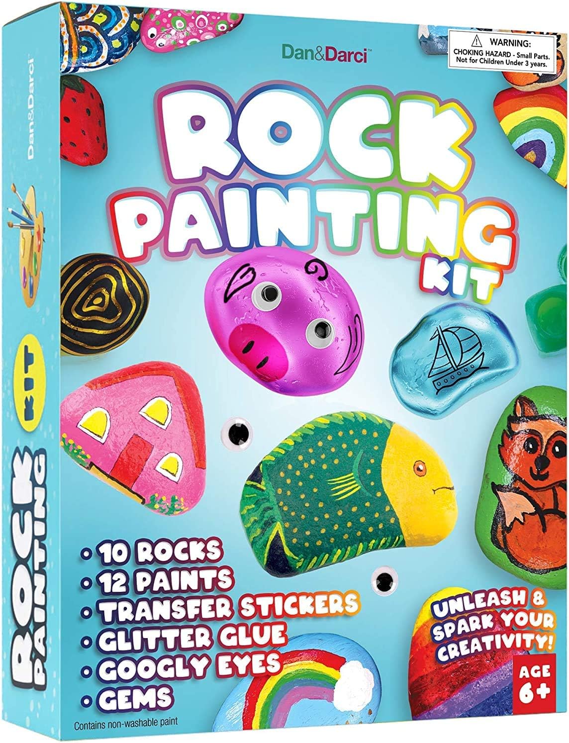 Dan&Darci Kids Rock Painting Kit - Multi-color