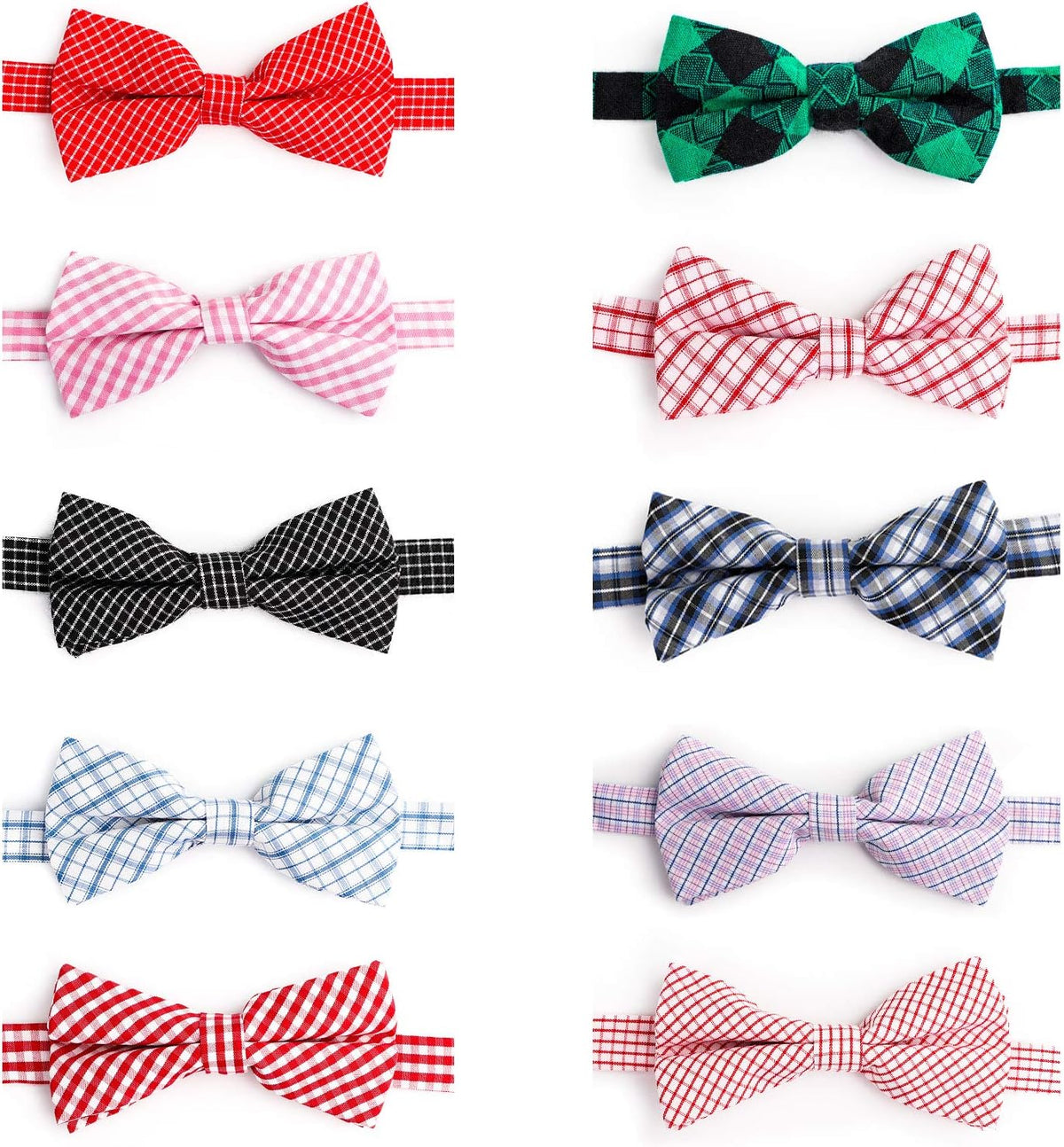 Segarty Dog Bow Tie, Cute and Plaid Patterned - 10pcs-Vibrant