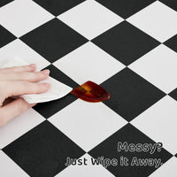 Checkered Dog Feeding Mat - 19"L x 12"W / Black - image 4