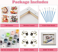 4 Pack Butterfly Paint by Number for kids Wooden Frame - BKH458+BKH459+BKH464+BKH465 - image 4