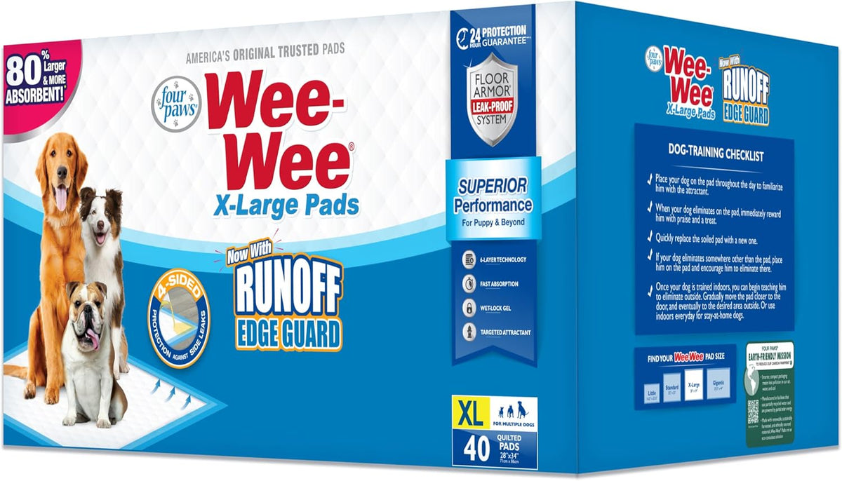 Four Paws Wee-Wee Superior Performance Extra Large Pee Pads for Dogs - 40 Count
