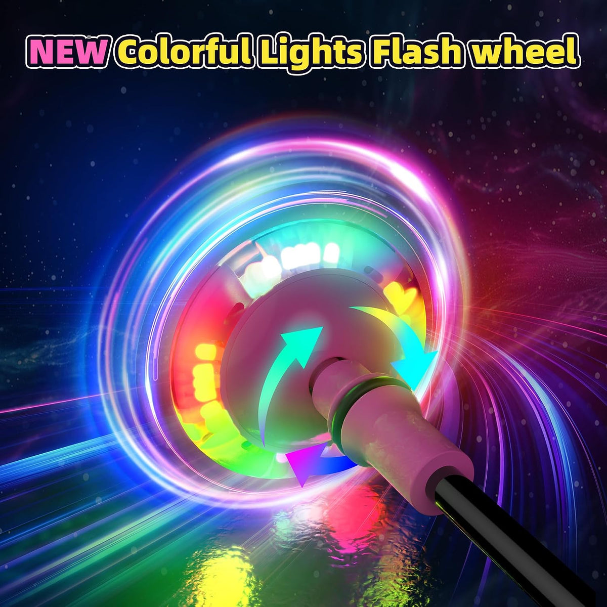 Aidabli purple ankle skip ball for kids with a light up flash wheel and padded ankle loop - view 11