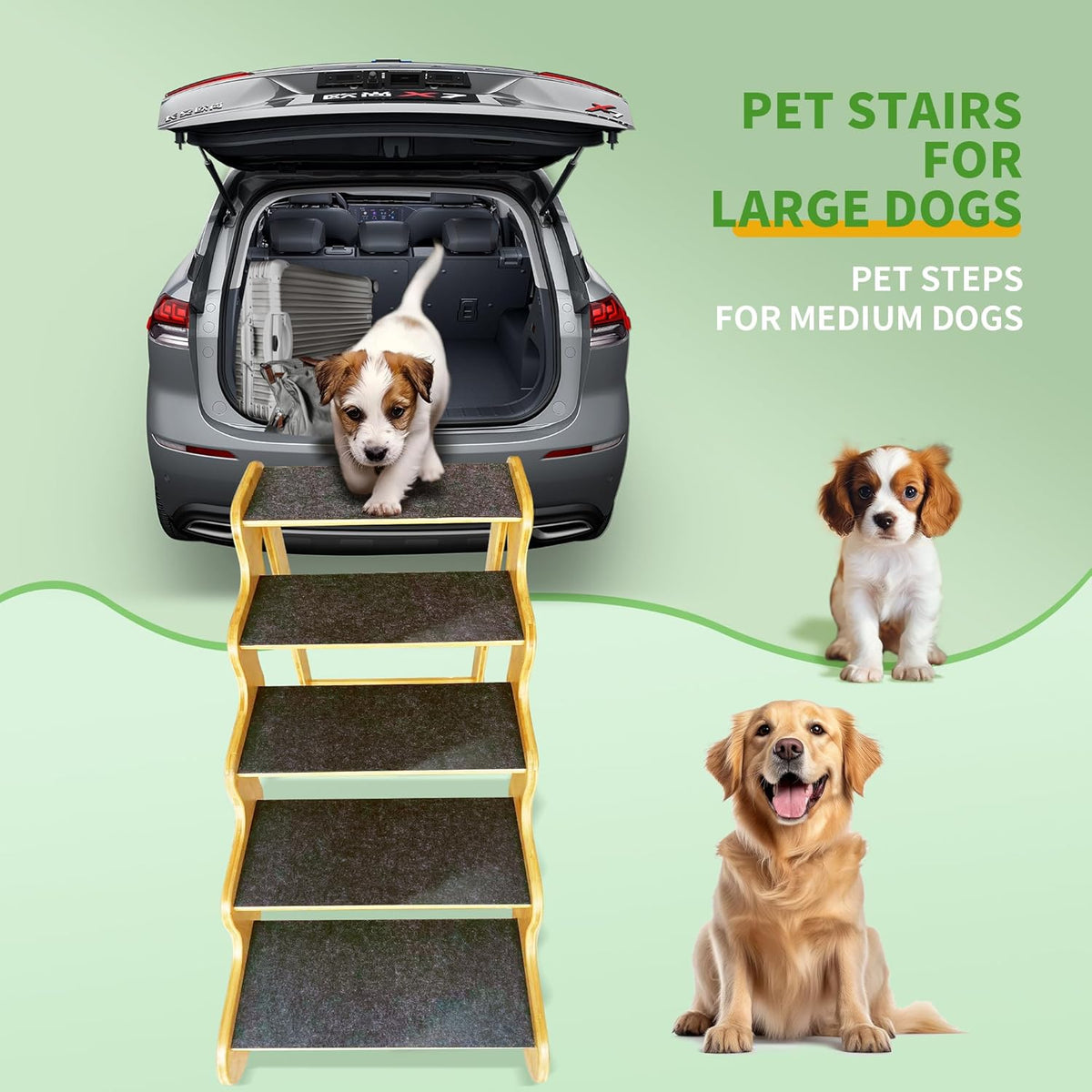 Dog Stairs for Small Dogs - Brown / 5.0 / 5-Step 35.8x17x24.4 inch - image 4