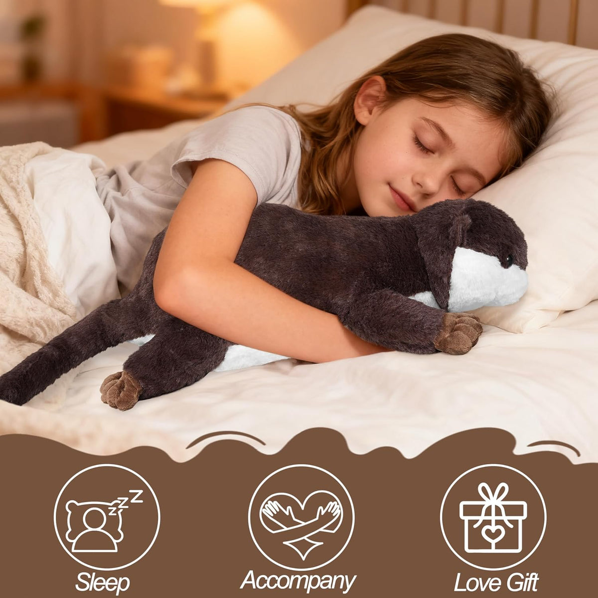 CSVBTRF Weighted Stuffed Animals - Brown Otter - image 3