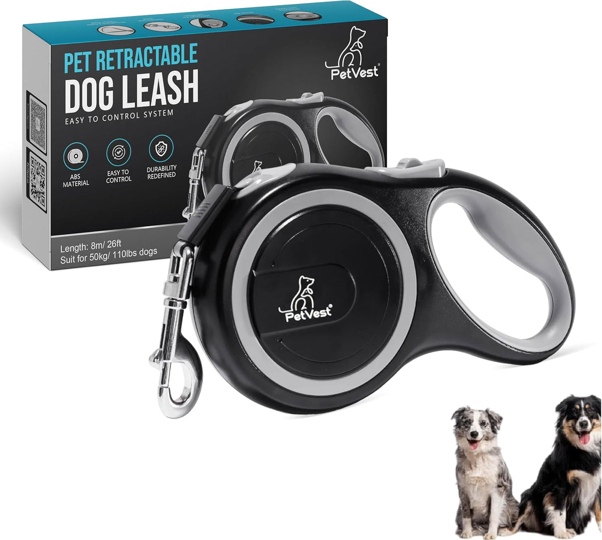 Retractable Dog Leash, Extendable up to 26 FT - 26 FT