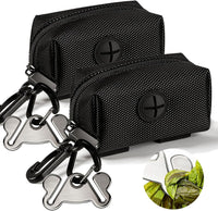 Dog Poop Bag Dispenser Holder Soft Waste Bags Roll Holders Leash Clip - 1 Count (Pack of 1) / 2PCS Black