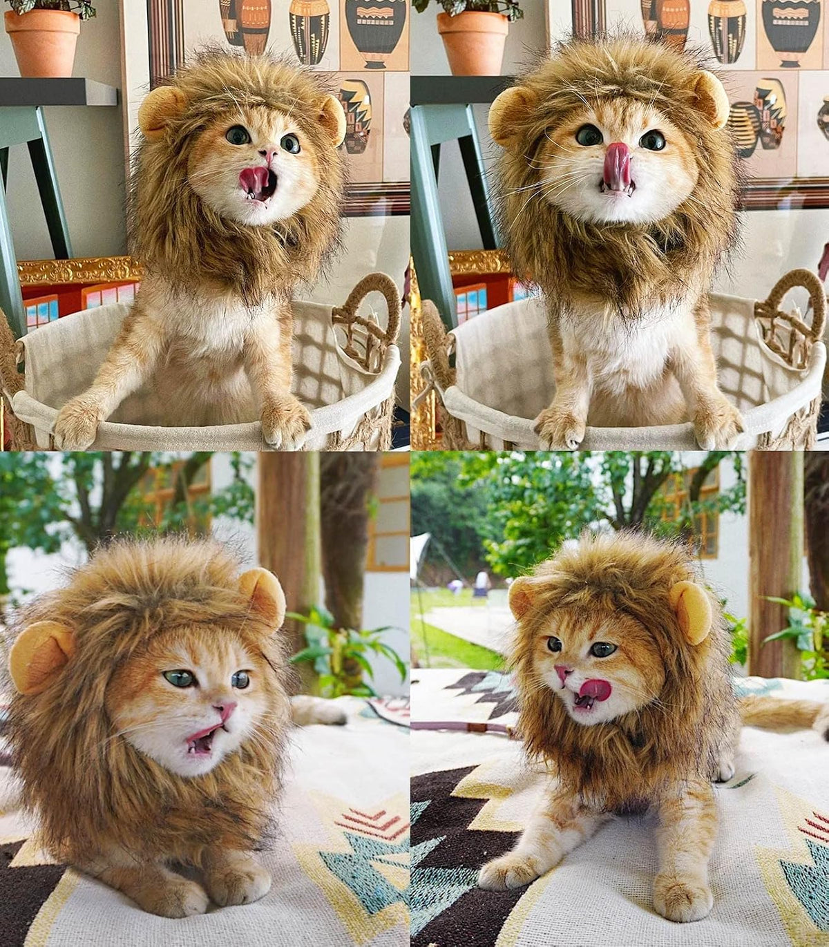 Lion Mane Wig for Cat Costume Pet Adjustable Washable Comfortable - image 3