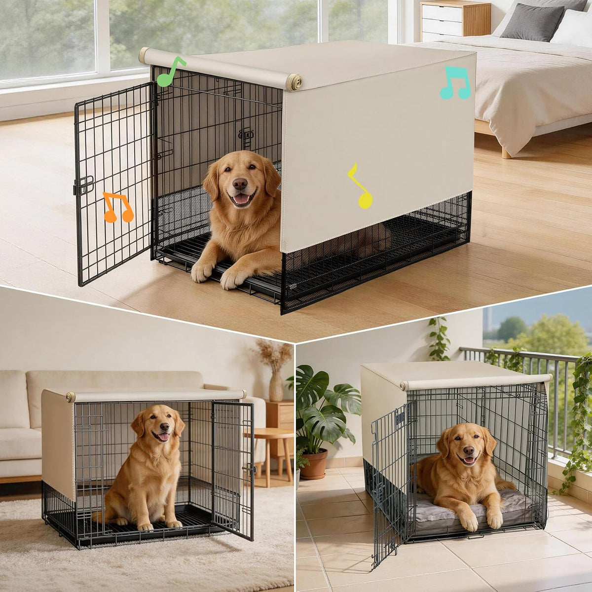 Explore Land Breathable Dog Crate Cover - 18"L x 12"W x 14"H / Tan - image 3