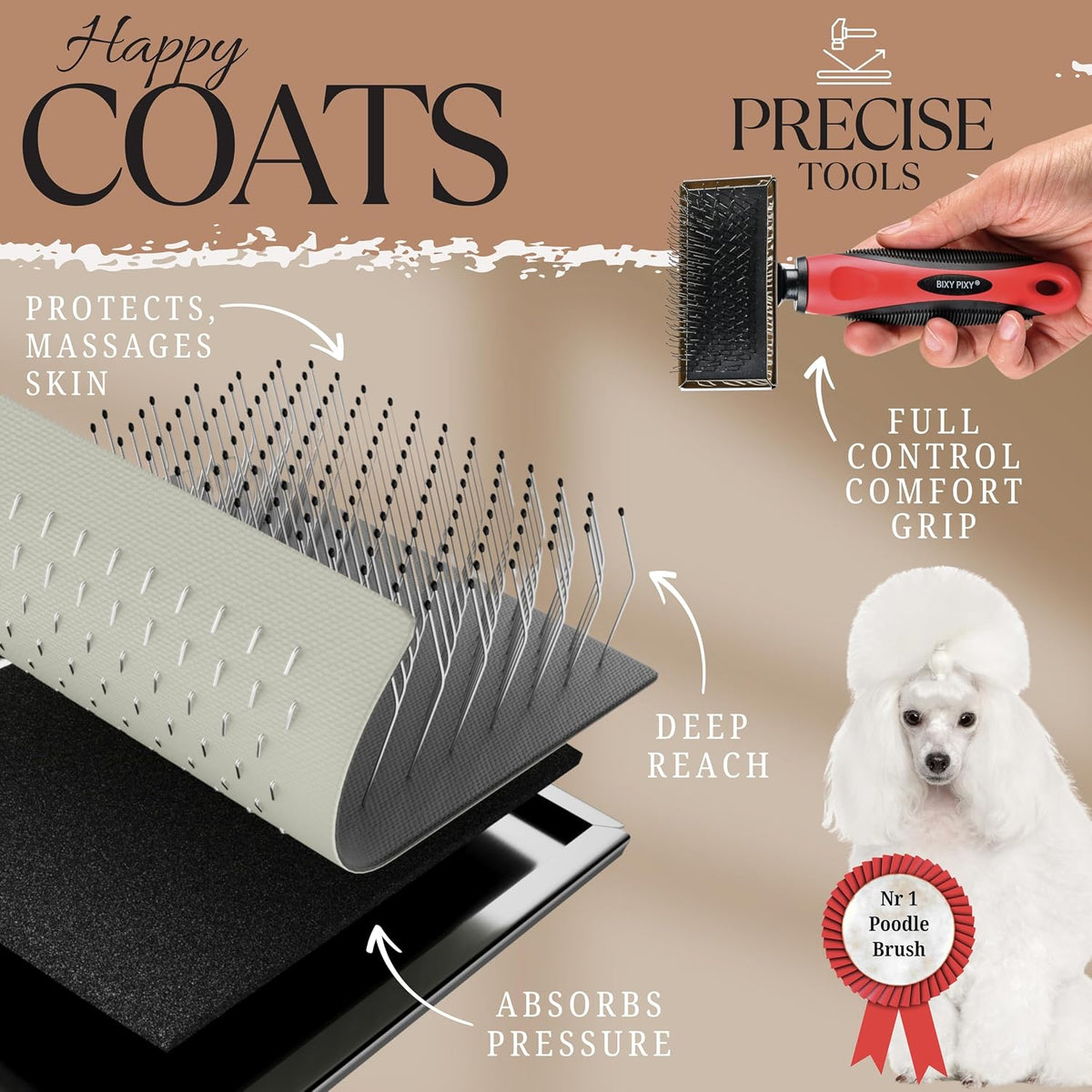 Poodle Comb with Rotating Teeth - Mini Brush - image 3