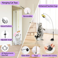 4in1 Interactive Cat Wand Toys with Suction Cup for Indoor Cat - Bird Cat Toy - image 3