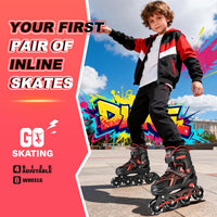 2PM SPORTS Adjustable Inline Skates for Kids, Youth and Adults – Fun for Kids & Family - B Red / Large - Youth (4.5-8 US) - image 2
