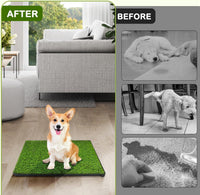Dog Grass Pad with Tray, 23''X17'' Small Artificial Turf Grass Potty, Reusable Puppy Pee Pads - 23''X17'' (3-Layer Potty System) - image 2