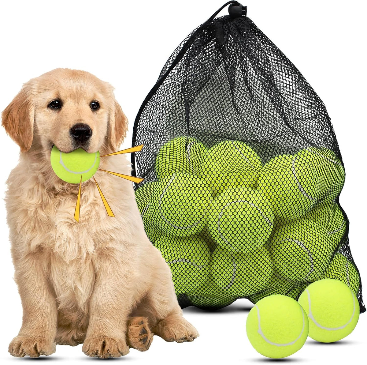 Magicorange Dog Tennis Balls - Yellow / 20 Pack