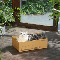 FUKUMARU 5 PCS Cat Scratching Boards, 11.4 Inch Width Ex-Large Cat Scratcher Box, Reversible Cardboard Scratchers for Indoor Cats, Cat Scratch Box for Large, Medium and Small Cats, Protect Furniture