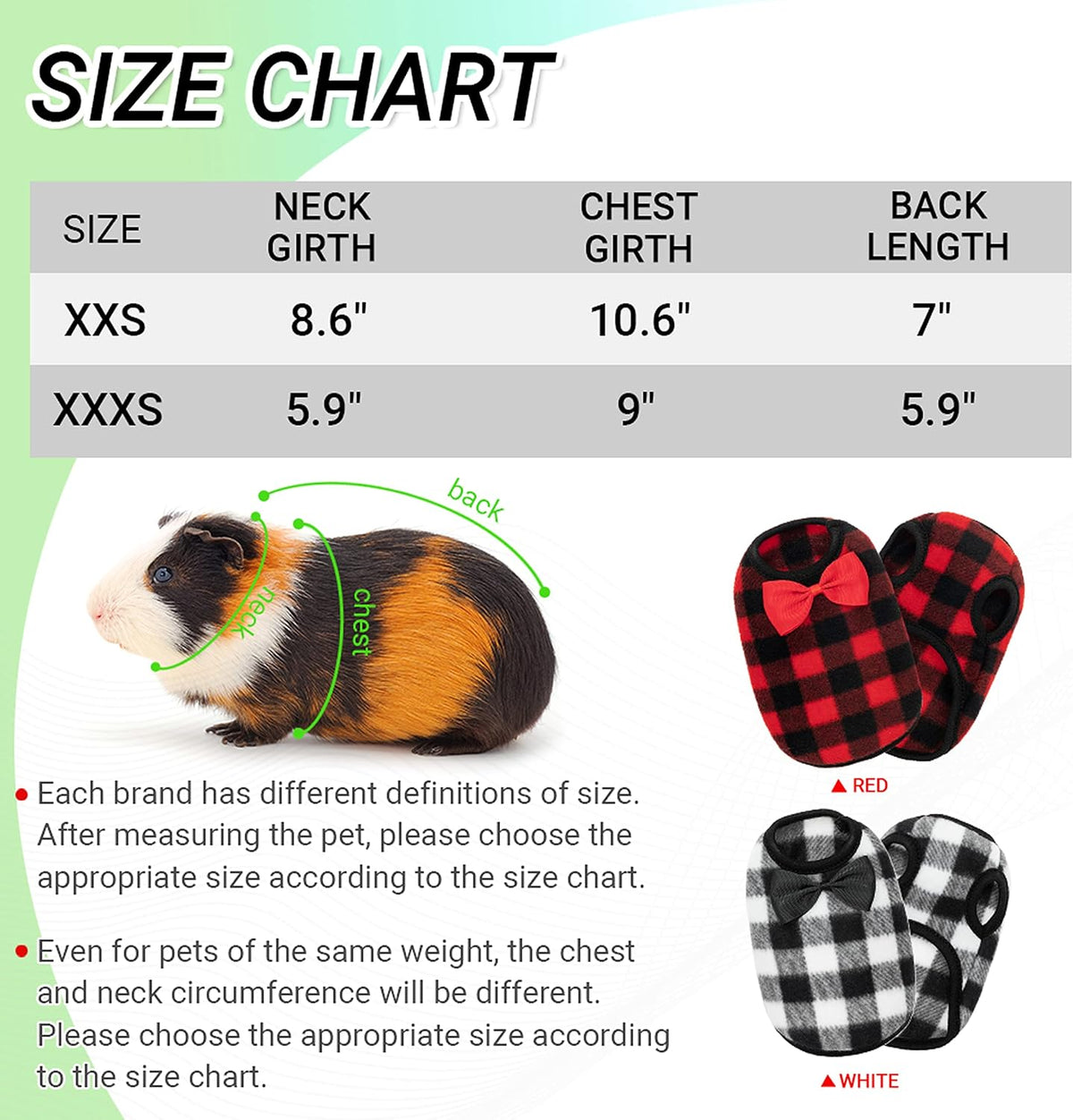 Halloween Guinea Pig Clothes - plaid / XXXS - image 2