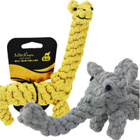 Dog Rope Toys, Puppy Teething Chew Toys for Small and Medium Dogs, 2 Pack – Essentials for Dogs - Elephant and Giraffe