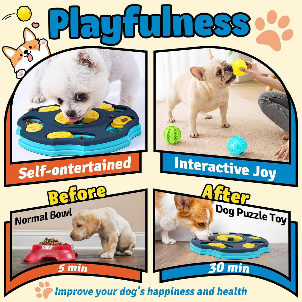 Forfon 9 Pack Dog Enrichment Toy Set with Puzzle Toy & Lick Mats – Essentials for Dogs - All-Around Dog Puzzle Toys - image 4
