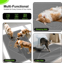 Rubber Cat Litter Mat Litter Box Mat - Grey / XL-28" x 20" Thickened - image 3