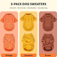 Dog Sweater, Dog Clothes for Medium Dogs Male or Boy - Orange+Turmeric+Brown / Medium - image 2