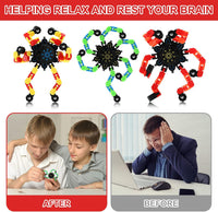 Jerify 40 pack transformable chain robot fidget spinner toys in five bright colors - view 20