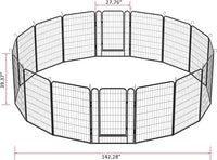 Dog Playpen, Outdoor Dog Fence, 16 Panels, 40" H Dog Pen for Large/Medium/Small Dogs, Heavy Duty Metal Pet Fence with Gate, Portable Dog Fence for RV Camping and Yard (Black)