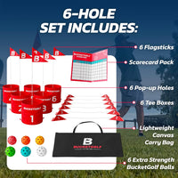 BucketGolf 6 hole backyard golf game bundle with clubs and carry bag - view 9
