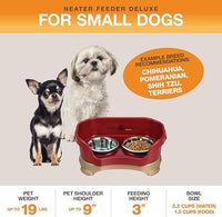 Neater Pet Brands Neater Feeder Deluxe Mess Proof Dog Bowls Elevated for Small Dogs Under 19 lbs, Made in USA, No Spill Raised Dog Food Bowl Stand Feeding Station, Food and Water Bowl Set, Cranberry