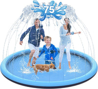 CACSPS non-slip splash pad for kids and dogs spraying water from a garden hose - view 2