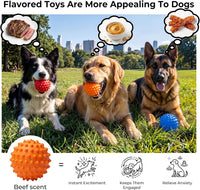 3.5''Durable Squeaky Dog Ball for 25-80lbs Aggressive Chewers – Essentials for Dogs - 3 PC-Assorted Flavors & Colors - image 2