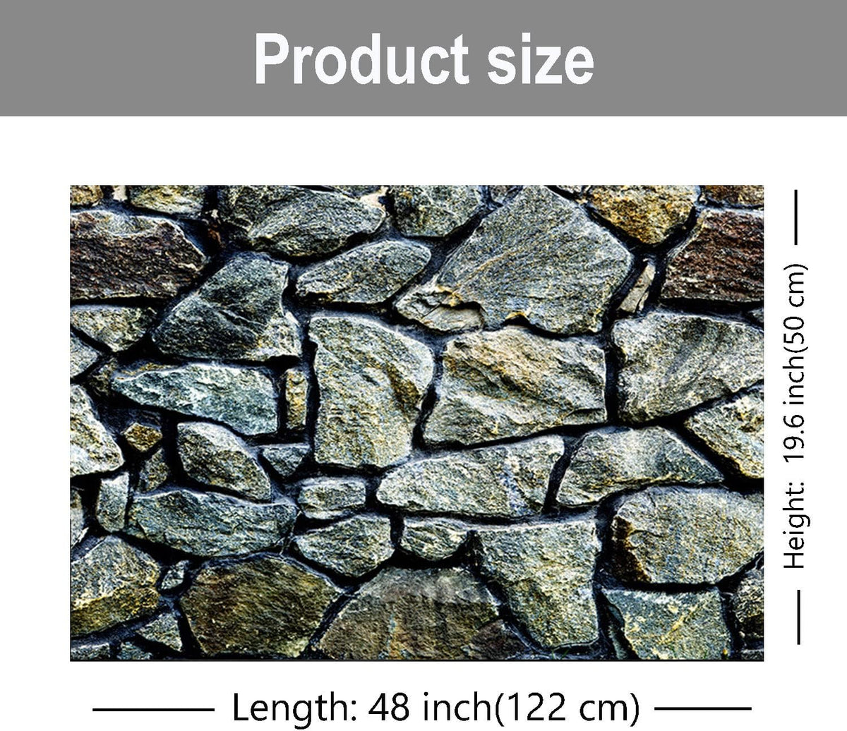 ELEBOX Fish Backgrounds Paper Double Sides 3D Stone & Trees Aquarium - H:19.5"x L:48" / N - image 4